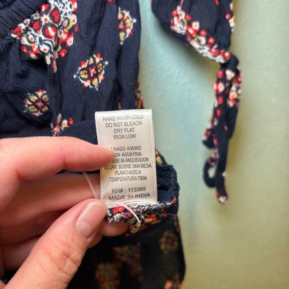 Women's Braeve Navy Red Patterned Off Shoulder Romper Size S - Picture 9 of 10